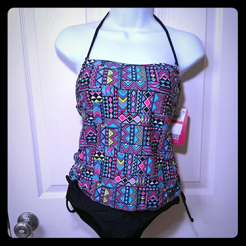 Hula honey XS multicolor removable strap swimsuit
